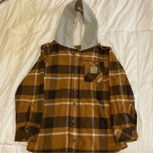 Kids Carhartt Flannel Hoodie size Small 8/10